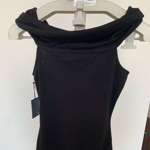 NEW (never worn) Aritzia Wilfred Free black off the shoulder bodysuit, size L